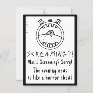 CARTÃO POSTAL YNOTME GRITANDO NOTÍCIAS DE CABEÇA