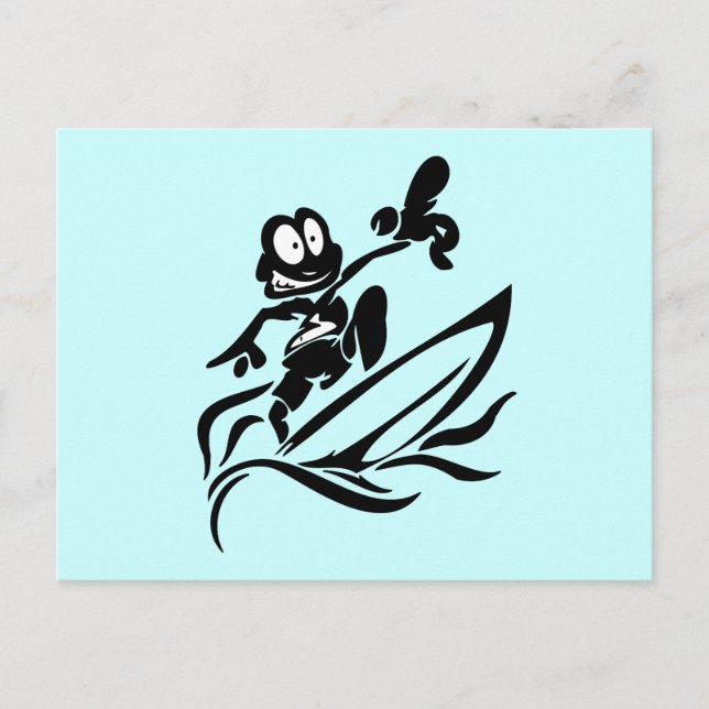 Cartão Postal Yo Cara surfando camisas e presentes (Frente)