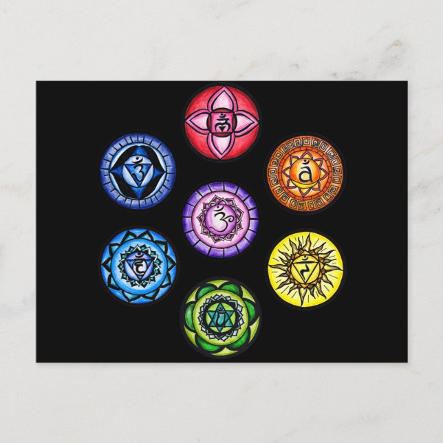 Cartão Postal Yoga - 7 Chakras Energy (Frente)