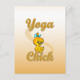 Cartão Postal Yoga Chick