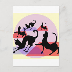 Cartão Postal yoga de gato