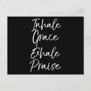 Cartão Postal Yoga dizendo inalar Grace Exalar Elogia Elogia