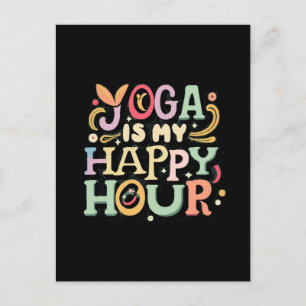 Cartão Postal Yoga É Minha Hora Feliz