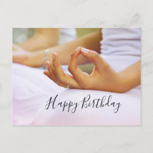 Cartão Postal Yoga Happy Birthday Card Dobrou o dedo indicador