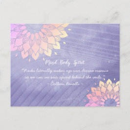 Cartão Postal Yoga Instrutor Rosa Dourado Mandala Cotes