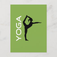 Yoga Pose Silhouette em Fundo Verde