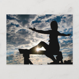 Cartão Postal Yoga Silhouette