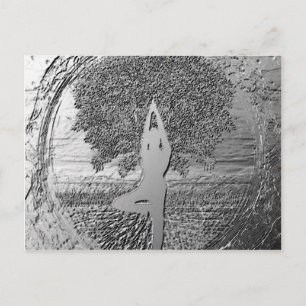 Cartão Postal Yoga Tree of Life in Chrome