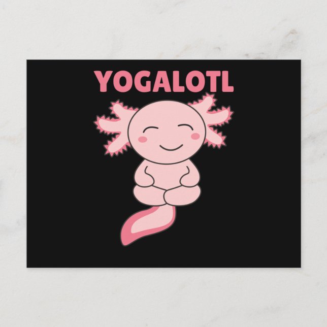 Cartão Postal Yogalotl Axolotl Torna Yoga Amante Animais Doce (Frente)