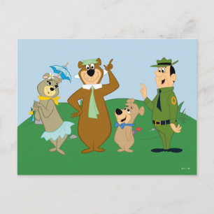 Cartão Postal Yogi Bear e Amigos Pose Clássica