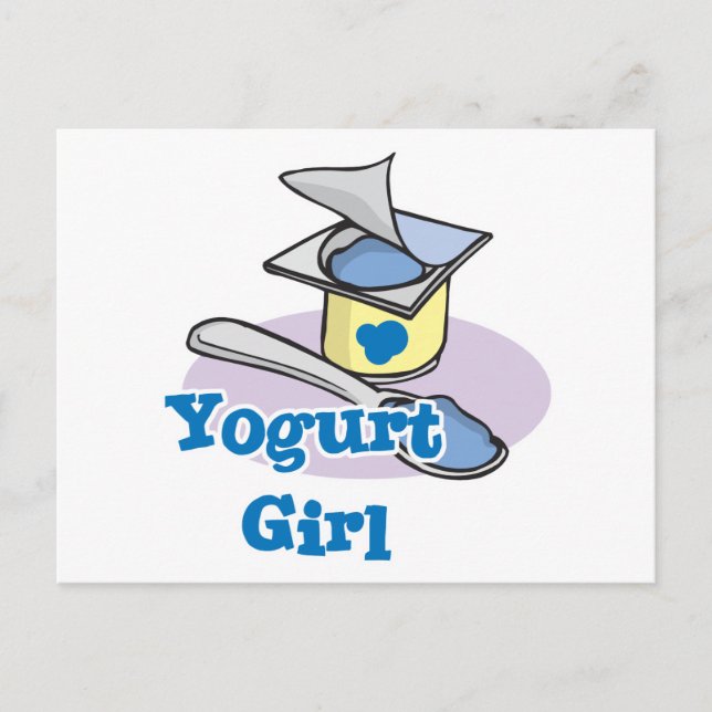 Cartão Postal Yogurt Girl blueberry iogurte (Frente)