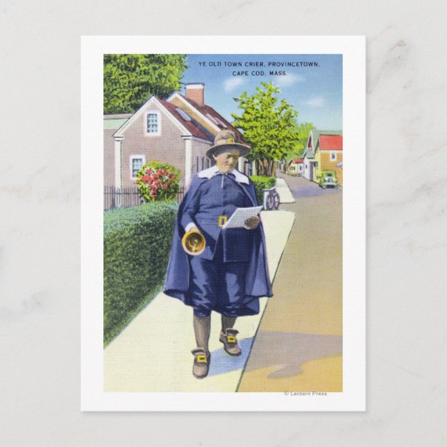 Cartão Postal Yold Town Crier Ringing Bell (Frente)