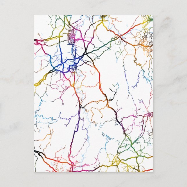 Cartão Postal Yongzhou China City Map (Frente)