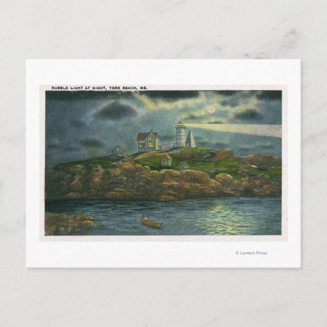Cartão Postal York Beach View of the Nubble Lighthouse em (Frente)