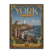 York Maine Arte Deco Antigo Idade Dourada