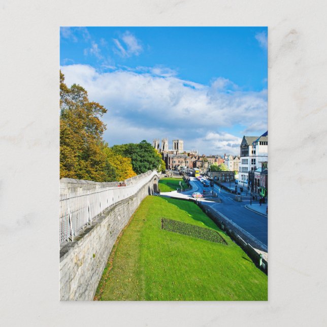 Cartão Postal York Walls e Minster (Frente)