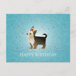 Cartão Postal Yorkie Birthday Design