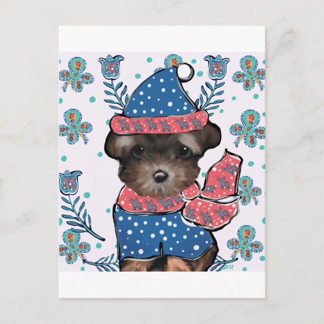 Cartão Postal Yorkie Poo  (Frente)