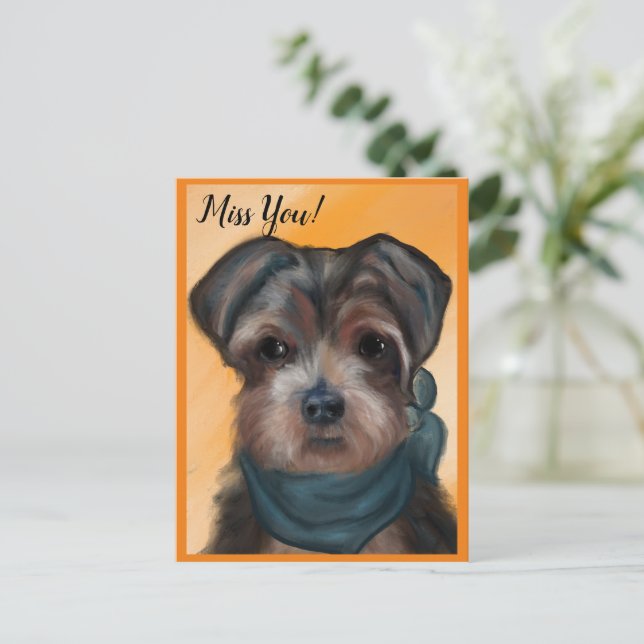 CARTÃO POSTAL YORKIE POO          (Em pé/Frente)