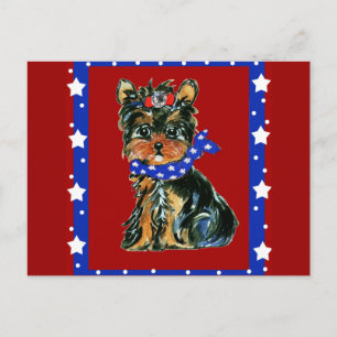 Cartão Postal Yorkie Poo de 4 de Julho