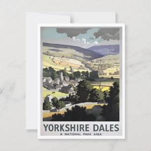 Cartão Postal Yorkshire Dales National Park UK Retro Inscrito