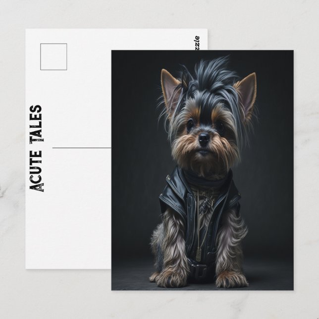 Cartão Postal Yorkshire Terrier Acute Tales Yorkie Rock Fatigues (Frente/Verso)