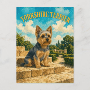 Cartão Postal Yorkshire Terrier, Arte de Cachorro em Aquarela Vi