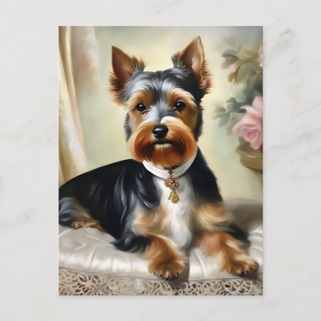 Cartão Postal Yorkshire Terrier Cute Dog (Frente)
