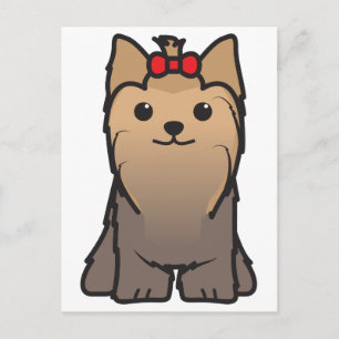 Cartão Postal Yorkshire Terrier Dog Cartoon