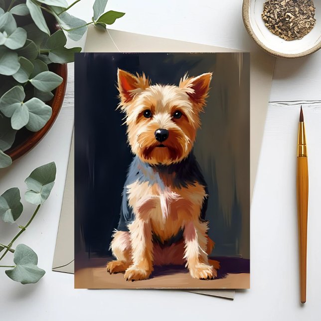 Cartão Postal Yorkshire Terrier Dog Pet Painting (Criador carregado)