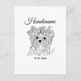 Cartão Postal Yorkshire Terrier one line art customizable dog