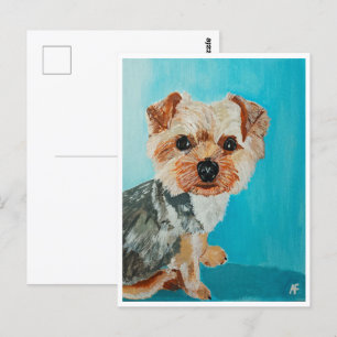 Cartão Postal Yorkshire Terrier Painting por Alfred Fox