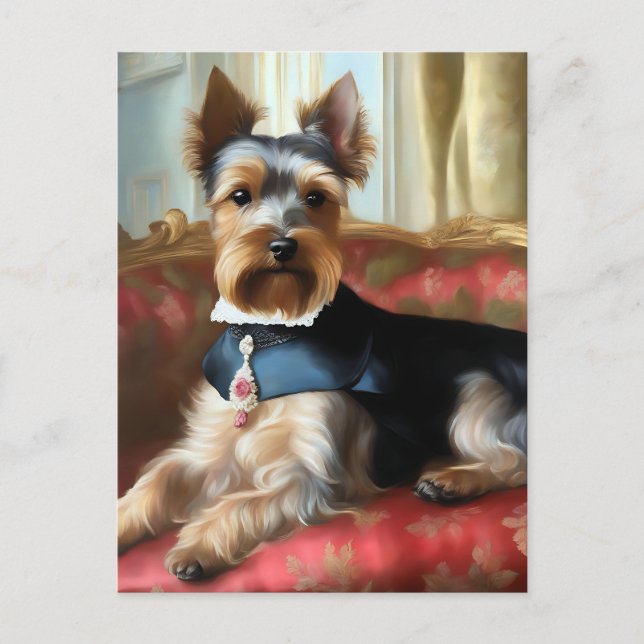 Cartão Postal Yorkshire Terrier Portrait Elegant (Frente)