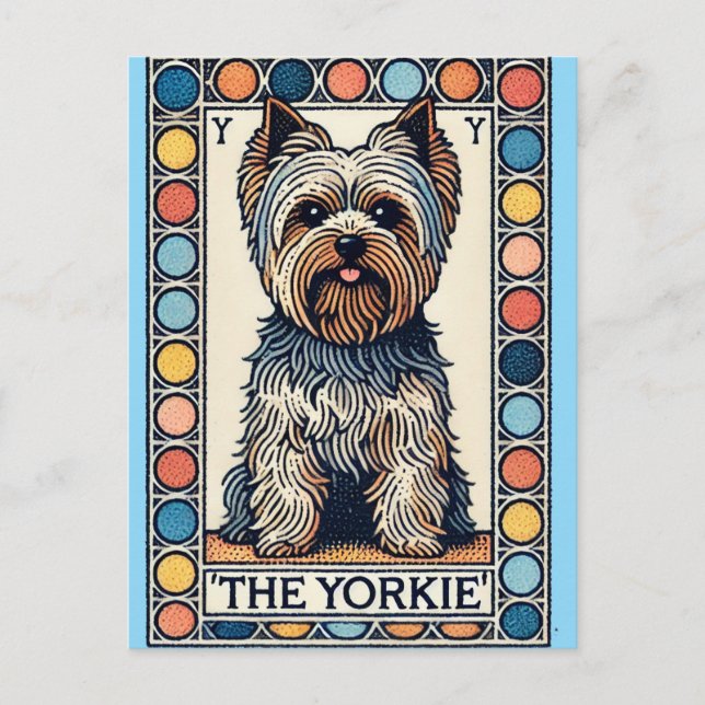 Cartão Postal yorkshire terrier yorkie (Frente)
