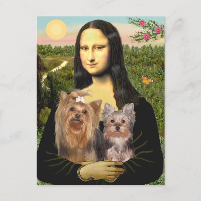 Cartão Postal Yorkshire Terriers (7 e 19) - Mona Lisa (Frente)
