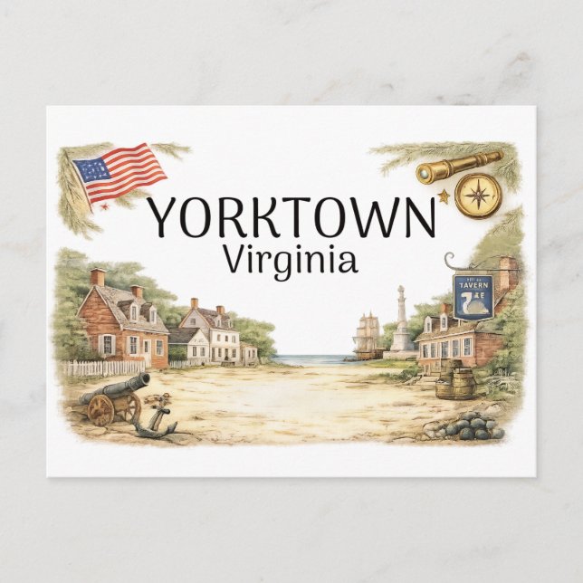 Cartão Postal Yorktown Virgínia (Frente)