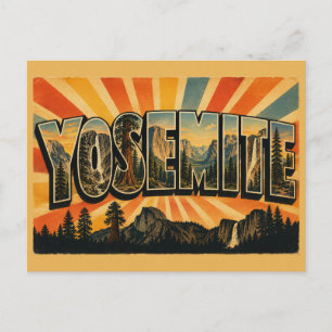 Cartão Postal Yosemite Califórnia Granito Cachoeira Sequoia Arte