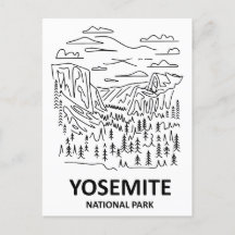 Yosemite National Park Line Art