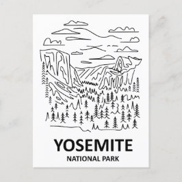 Cartão Postal Yosemite National Park Line Art