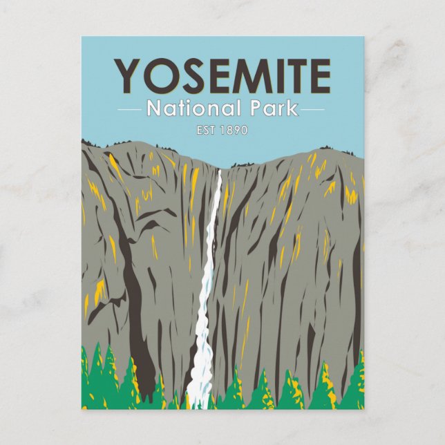 Cartão Postal Yosemite National Park Ribbon Fora da Califórnia (Frente)