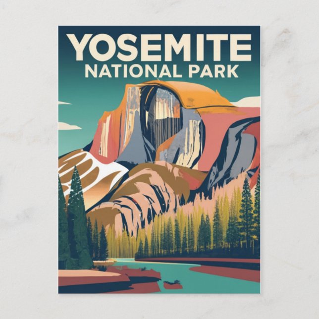 Cartão Postal Yosemite National Park Vintage (Frente)