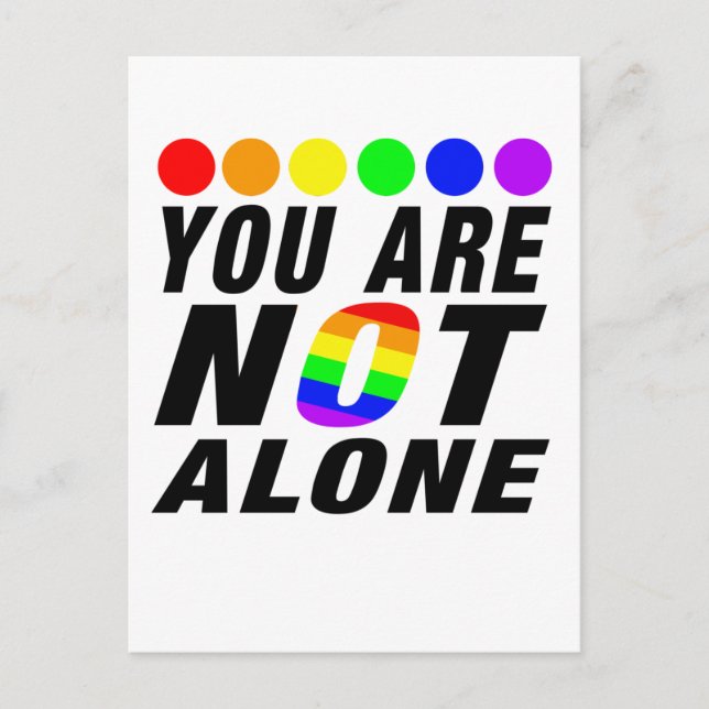 Cartão Postal You are Not alone | LGBTQ+ Pride Postkarte (Frente)