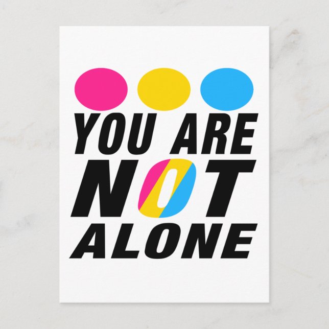 Cartão Postal  You are not alone  | Pansexual Pride  (Frente)