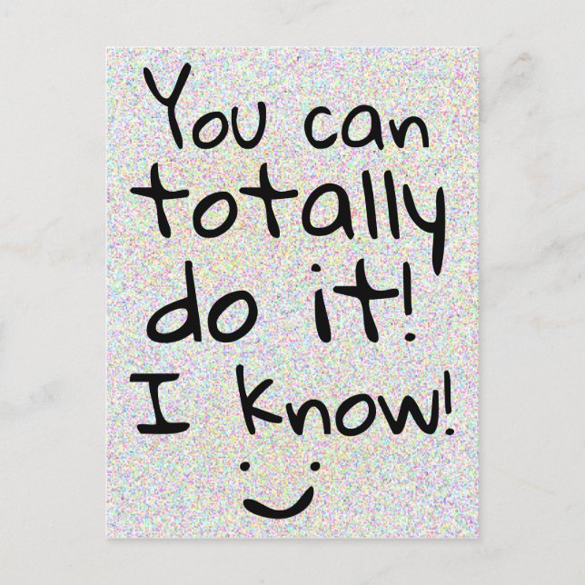 Cartão Postal You can totally do it Fun Motivational Words (Frente)