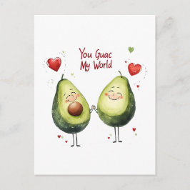 Cartão Postal You Guac My World Valentine's Day Kid Friendly