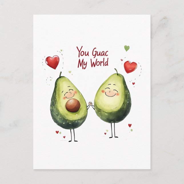 Cartão Postal You Guac My World Valentine's Day Kid Friendly (Frente)