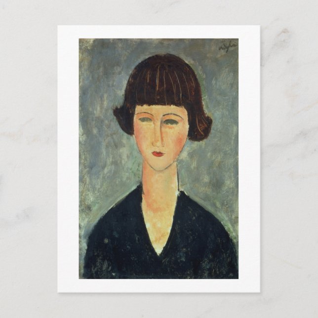 Cartão Postal Young Brunette, 1917 (óleo na canvas) (Frente)