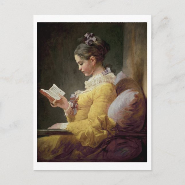 Cartão Postal Young Girl Reading, c.1776 (Frente)