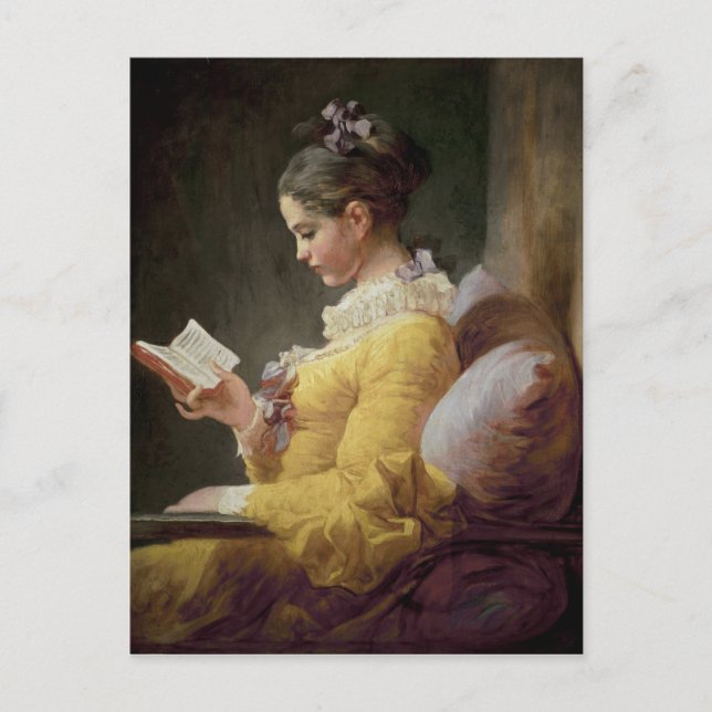 Cartão Postal Young Girl Reading, c.1776 (Frente)