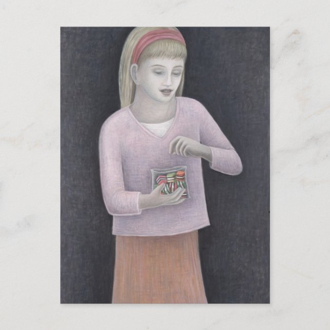Cartão Postal Young Girl with Sweets 2007 (Frente)